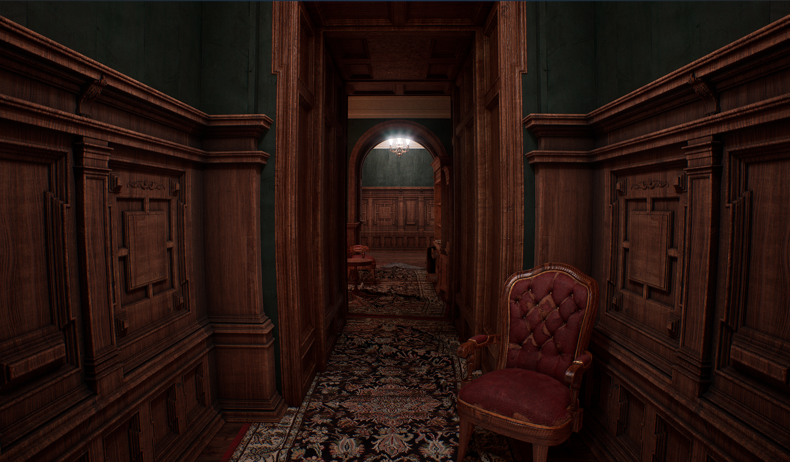 Dark cinematic game key art